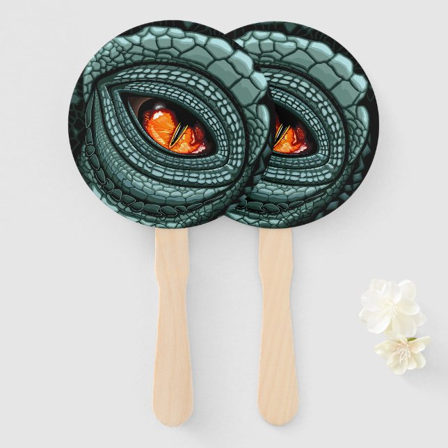 Primal Reptile Predator Eye Hand Fan (Front and Back)