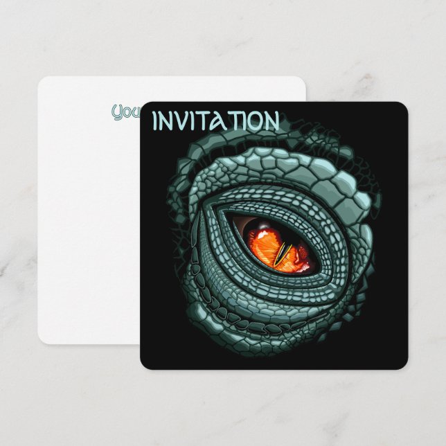 Primal Reptile Predator Eye Invitation (Front/Back)