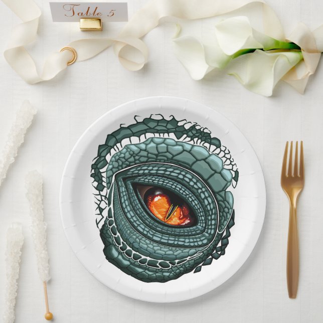 Primal Reptile Predator Eye Paper Plate (Wedding)