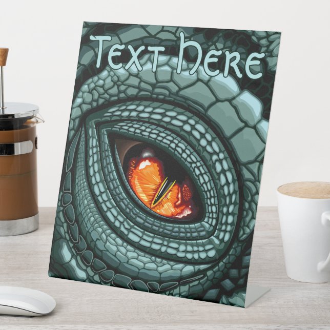 Primal Reptile Predator Eye Pedestal Sign (In SItu)