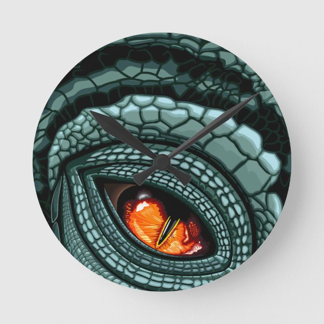 Primal Reptile Predator Eye Round Clock (Front)