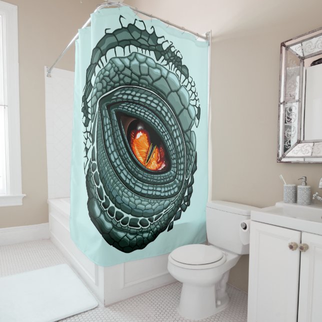 Primal Reptile Predator Eye Shower Curtain (In Situ)