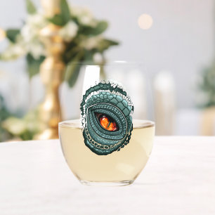 Primal Reptile Predator Eye Stemless Wine Glass