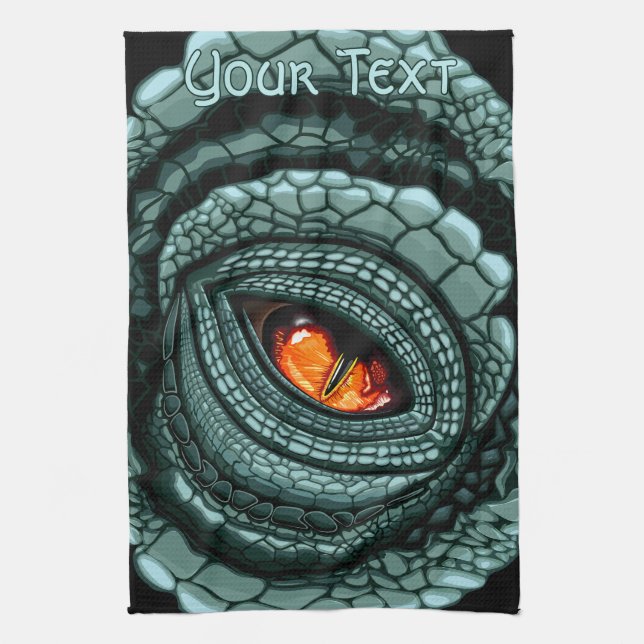 Primal Reptile Predator Eye Tea Towel (Vertical)