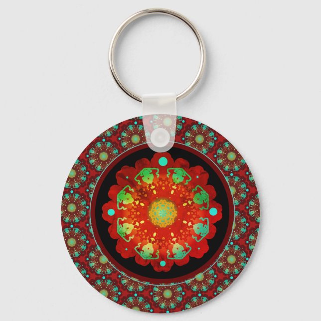 Primal Rhythms Mandala Pattern Key Ring (Front)