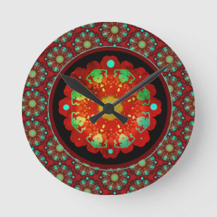 Primal Rhythms Mandala Pattern Round Clock