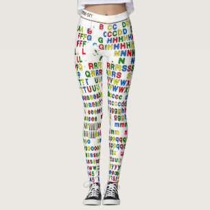 Primary Alphabet Latin Letters ABC's Colourful Leggings