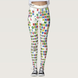 Primary Alphabet Latin Letters ABC's Colourful Leggings