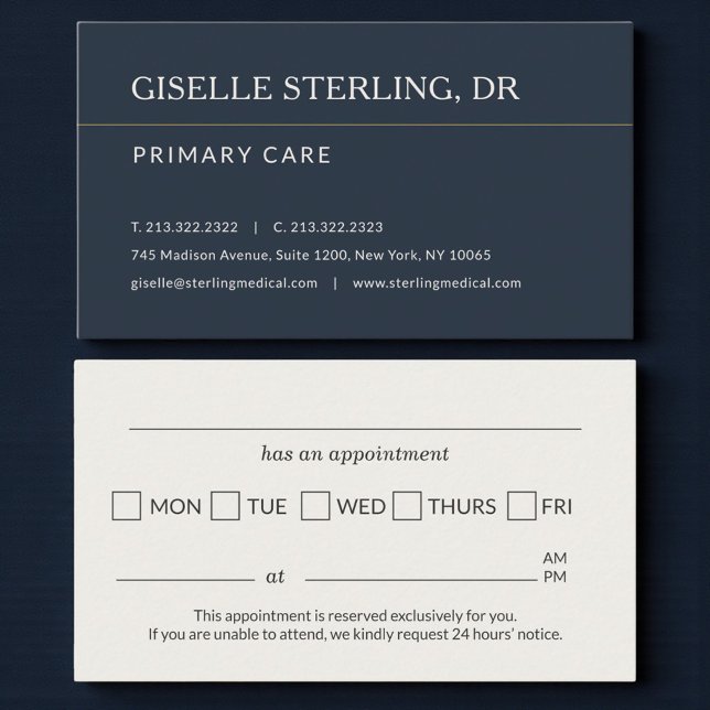 Primary Care Doctor Office Appointment Reminder Business Card (Creator Uploaded)