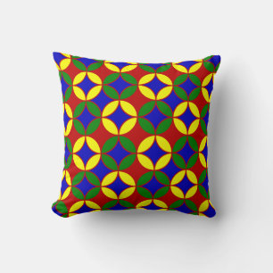 Primary Circles 09-Square Throw Pillow