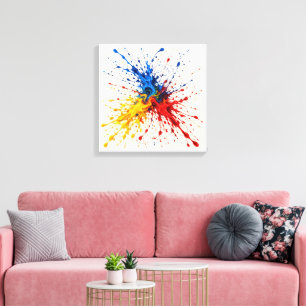 Primary Collision Canvas Print