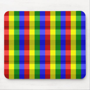 Primary Colors Checks Mouse Mat