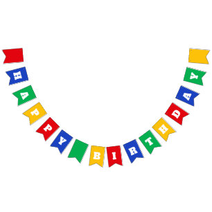 Primary Colors Happy Birthday Bunting