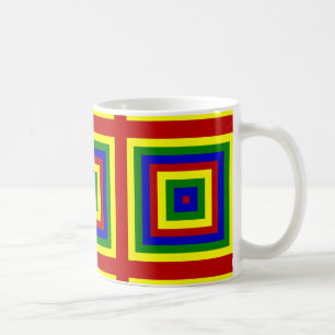 Primary Colors Layered Squares Coffee Mug