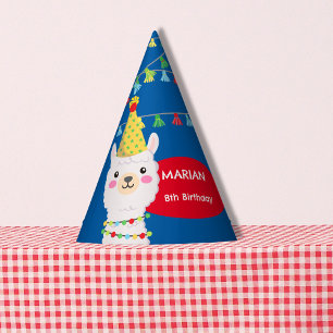 Primary colors llama party hat