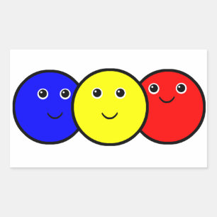 Primary Colors Rectangular Sticker