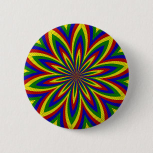 Primary Colors Rolled Flower 2 6 Cm Round Badge