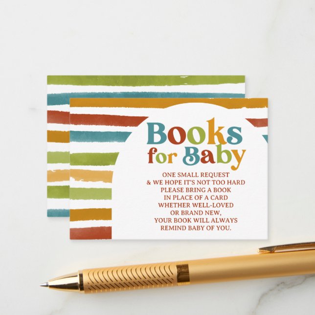 Primary Colour Boho Rainbow Book Request Enclosure Card (Front/Back In Situ)