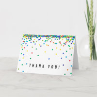 Primary Colour Confetti Thank You  | Cute & Simple