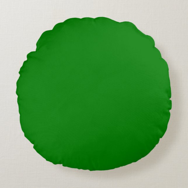 Primary Colour Green-ROUND THROW PILLOW (Front)