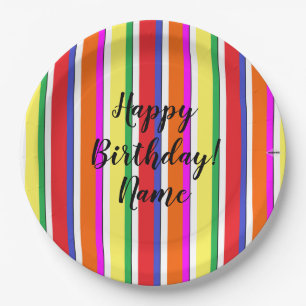 Primary Colour Happy Birthday Paper Plate HAMbyWG