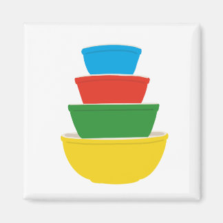 Primary Colour Pyrex Mixing Bowls Magnet | Rainbow