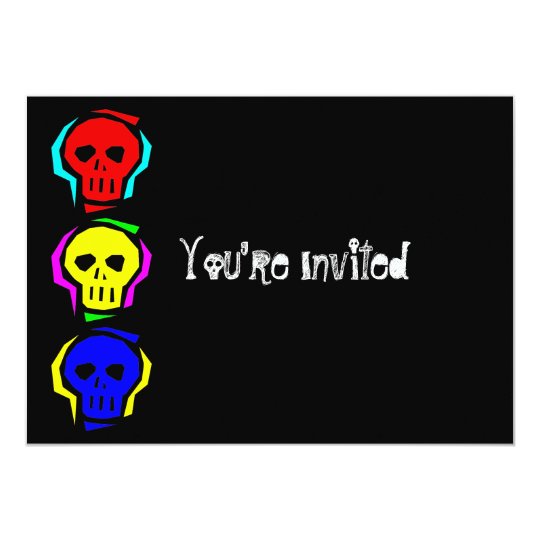 Primary Colour Skulls Card