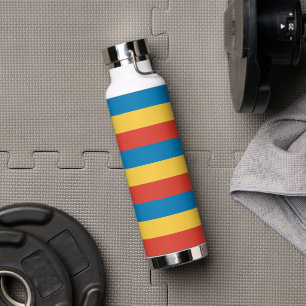 Primary Colour Stripes Water Bottle