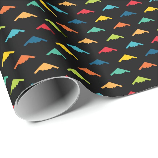 Primary Coloured B-2 Spirit Stealth Bomber Pattern Wrapping Paper (Roll Corner)