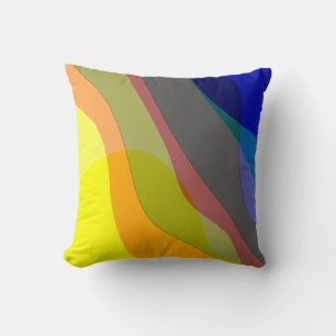 Primary Colours Abstract 1212i - Yellow Blue Red Cushion