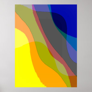 Primary Colours Abstract 1212i - Yellow Blue Red Poster
