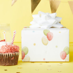Primary Colours Birthday Balloons Wrapping Paper
