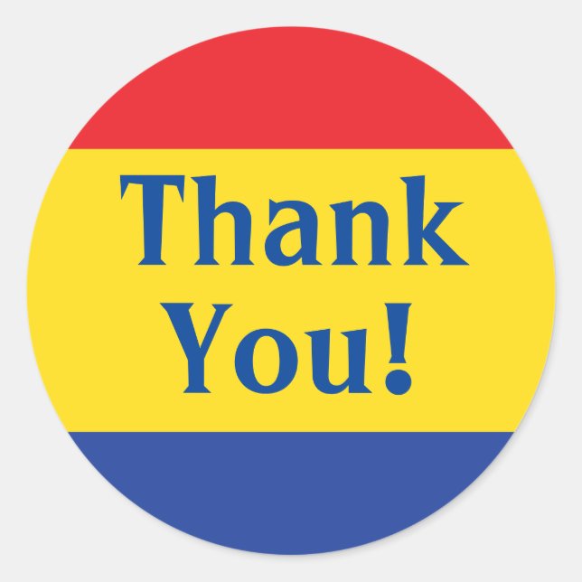 Primary Colours Birthday Party Classic Round Sticker (Front)