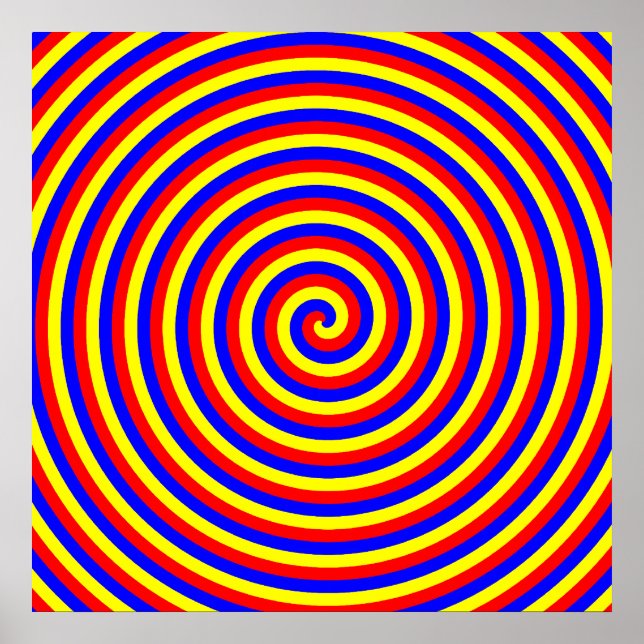 Primary Colours. Bright and Colourful Spiral. Poster (Front)