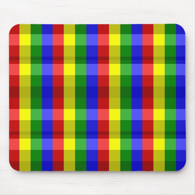 Primary Colours Checks Mouse Mat (Front)