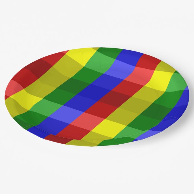 Primary Colours, Checks-Paper Plate (Angled)