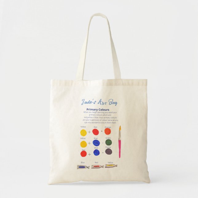Primary Colours Children’s Art Tote Bag (Front)