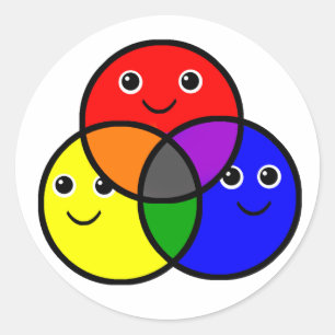 Primary Colours Classic Round Sticker