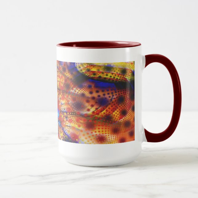 Primary Colours Cool Abstract Fine Fractal Mug (Right)