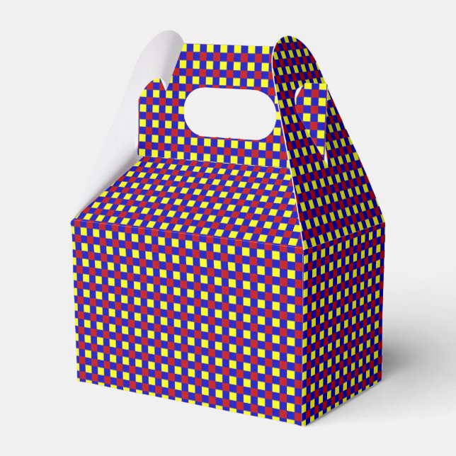 Primary Colours-Gingham-3-Party Favour Box-gable Box (Front Side)