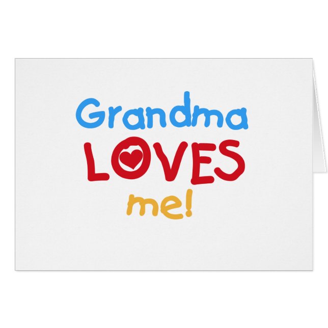 Primary Colours  Grandma Loves Me T-shirts (Front Horizontal)