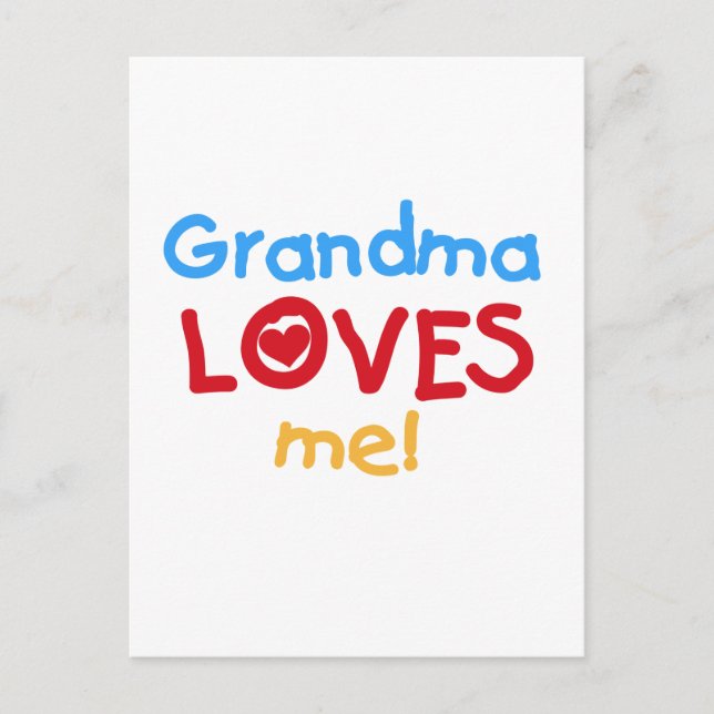 Primary Colours  Grandma Loves Me T-shirts Postcard (Front)