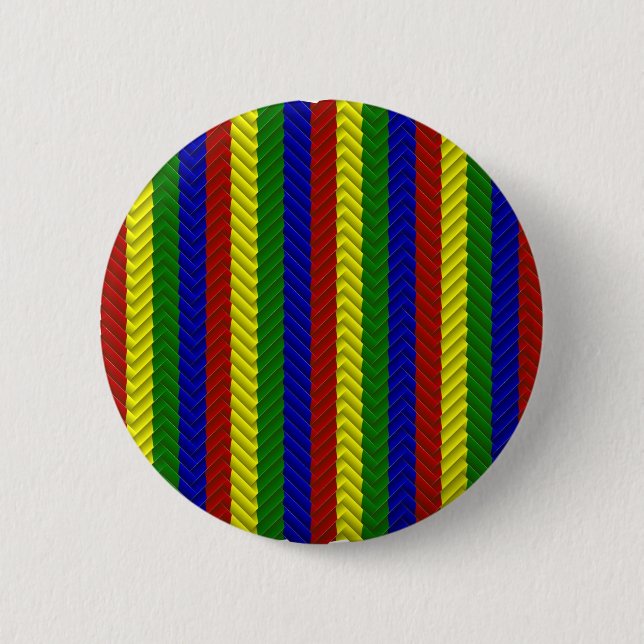 Primary Colours Herringbone 6 Cm Round Badge (Front)