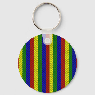 Primary Colours Herringbone Key Ring