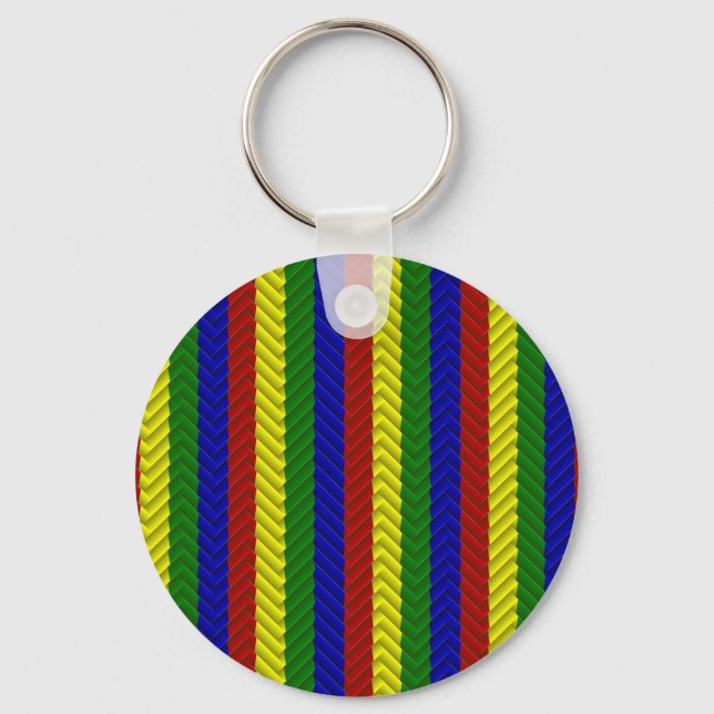 Primary Colours Herringbone Key Ring (Front)