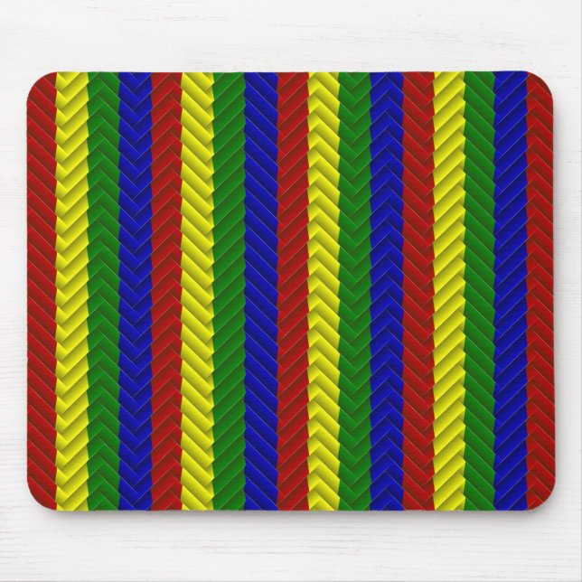 Primary Colours Herringbone Mouse Mat (Front)