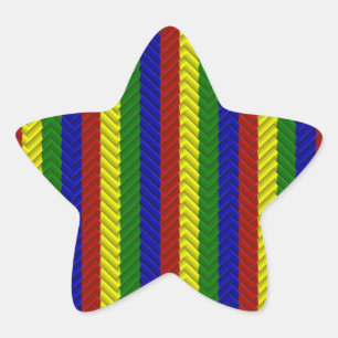 Primary Colours Herringbone Star Sticker