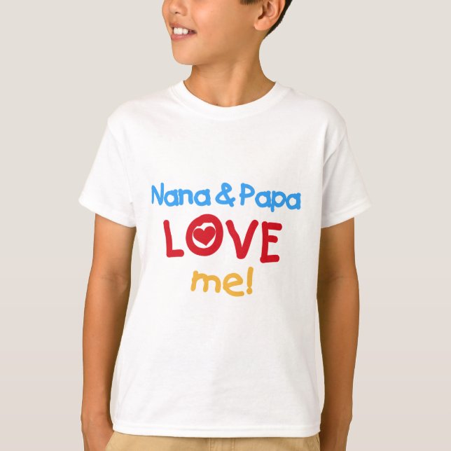 Primary Colours Nana and Papa Love Me T-Shirt (Front)