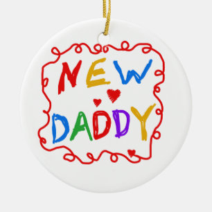 Primary Colours New Daddy Gifts Ceramic Tree Decoration