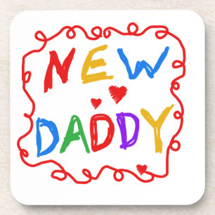 Primary Colours New Daddy Gifts Coaster